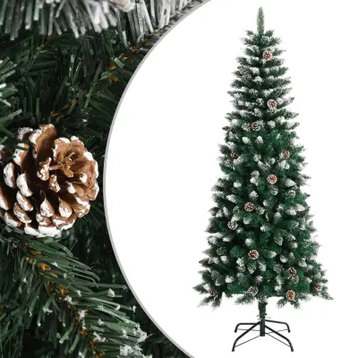vidaXL Umetna novoletna jelka s stojalom zelena 180 cm PVC