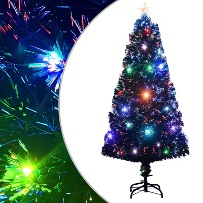 Umetna novoletna jelka s stojalom / LED 120 cm optična vlakna