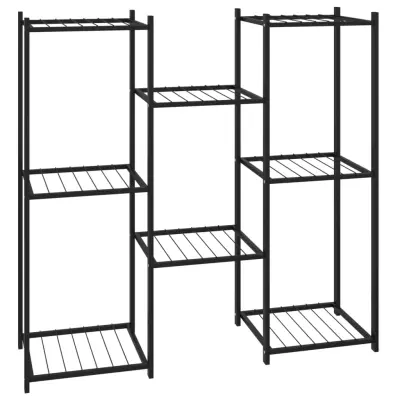 vidaXL Stojalo za rože 83x25x80 cm črno železo