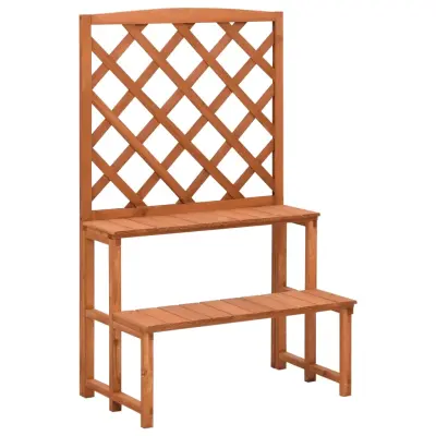 vidaXL Stojalo za rastline z oporno mrežo 70x42x115 cm trden les jelke