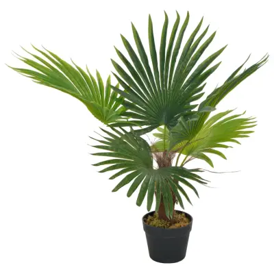 vidaXL Umetna palma z loncem zelene barve 70 cm