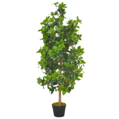 vidaXL Umetna rastlina lovorovo drevo z loncem zelena 120 cm