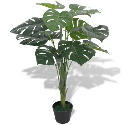 vidaXL Umetna rastlina monstera v loncu 70 cm zelene barve