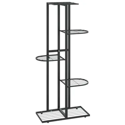 vidaXL Stojalo za rože 5-nadstropno 43x22x98 cm črna kovina