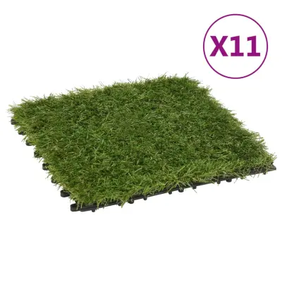 vidaXL Umetna trava plošče 11 kosov zelena 30x30 cm