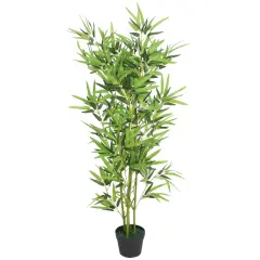 vidaXL Umetna rastlina bambus v loncu 120 cm zelene barve