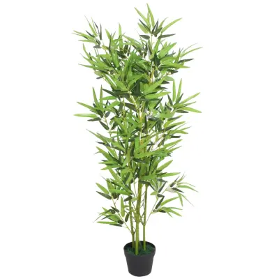 vidaXL Umetna rastlina bambus v loncu 120 cm zelene barve
