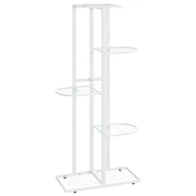 vidaXL Stojalo za rože 5-nadstropno 43x22x98 cm bela kovina