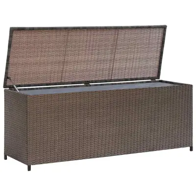 vidaXL Vrtna škatla rjava 120x50x60 cm poli ratan