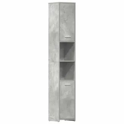 vidaXL Kopalniška omarica betonsko siva 30x30x183,5 cm iverna plošča
