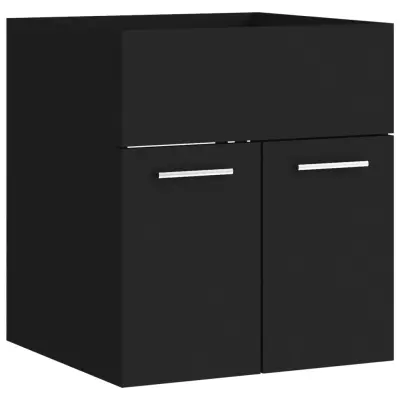 vidaXL Omarica za umivalnik črna 41x38,5x46 cm inženirski les