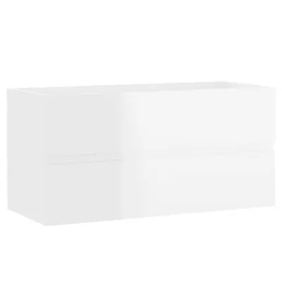 vidaXL Omarica za umivalnik visok sijaj bela 90x38,5x45 cm