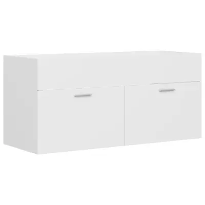 vidaXL Omarica za umivalnik bela 100x38,5x46 cm inženirski les