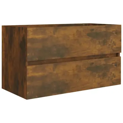 vidaXL Omarica za umivalnik dim. hrast 80x38,5x45 cm konstruiran les