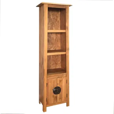 vidaXL Samostoječa kopalniška omara iz trdne borovine 48x32x170 cm