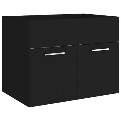 vidaXL Omarica za umivalnik črna 60x38,5x46 cm inženirski les