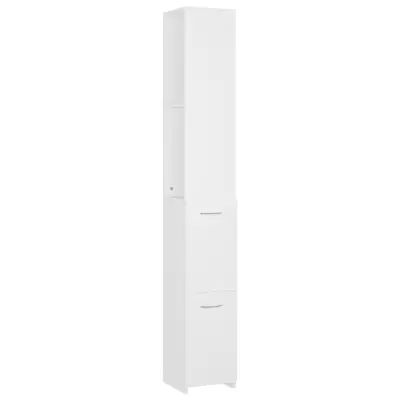 vidaXL Kopalniška omarica bela 25x26,5x170 cm inženirski les