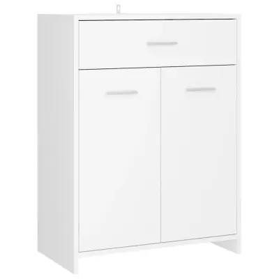 vidaXL Kopalniška omarica bela 60x33x80 cm iverna plošča