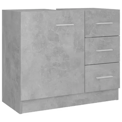 vidaXL Omarica za umivalnik betonsko siva 63x30x54 cm iverna plošča