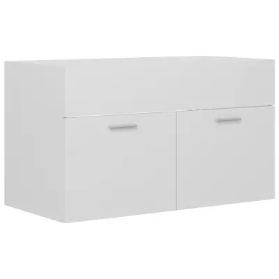 vidaXL Omarica za umivalnik visok sijaj bela 80x38,5x46 cm