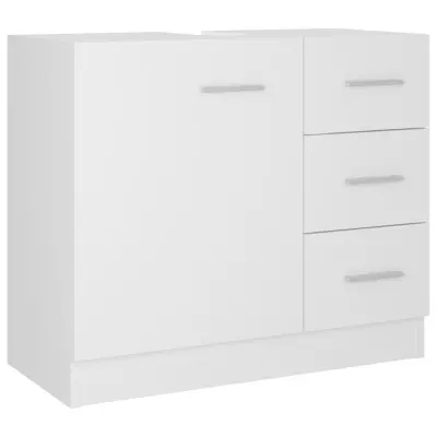 vidaXL Omarica za umivalnik bela 63x30x54 cm iverna plošča