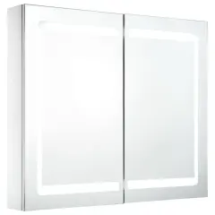 vidaXL LED kopalniška omarica z ogledalom 80x12,2x68 cm