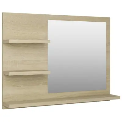 vidaXL Kopalniško ogledalo sonoma hrast 60x10,5x45 cm iverna plošča