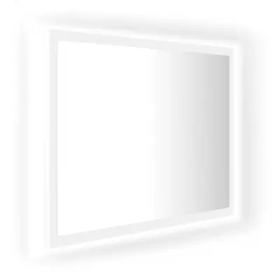 vidaXL LED kopalniško ogledalo belo 60x8,5x37 cm akril