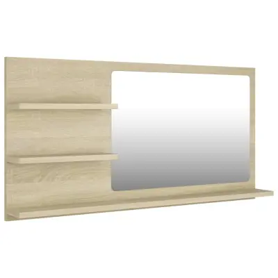 vidaXL Kopalniško ogledalo sonoma hrast 90x10,5x45 cm iverna plošča