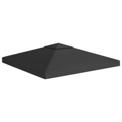 vidaXL Streha za paviljon 2-delna 310 g/m² 3x3 m črna
