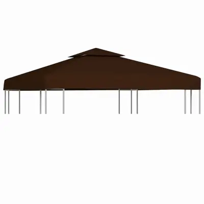 vidaXL Streha za paviljon 2-delna 310 g/m² 3x3 m rjava