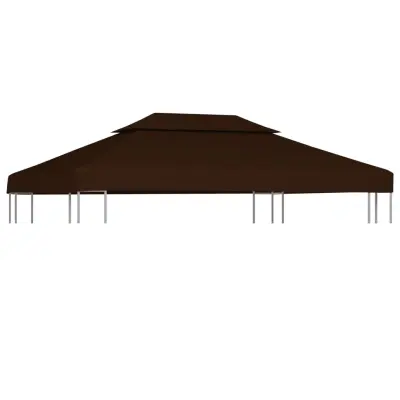 vidaXL Streha za paviljon 2-delna 310 g/m² 4x3 m rjava