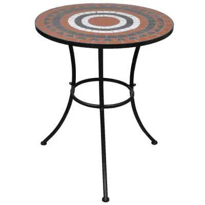 vidaXL Bistro miza terakota in bela 60 cm mozaik