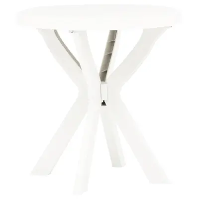 vidaXL Bistro miza bela Ø70 cm plastika