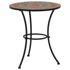 vidaXL Bistro mizica z mozaikom oranžna/siva 60 cm keramika