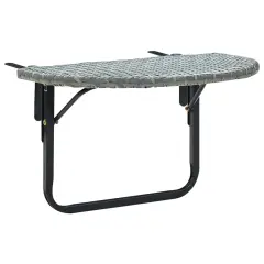 vidaXL Balkonska mizica siva 60x60x40 cm poli ratan