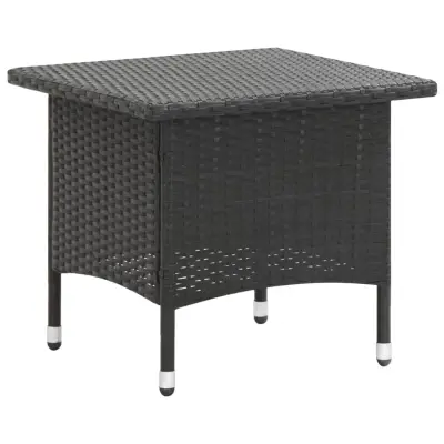 vidaXL Čajna mizica črna 50x50x47 cm poli ratan
