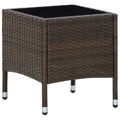 vidaXL Vrtna miza rjava 40x40x45 cm poli ratan