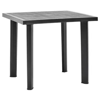 vidaXL Vrtna miza antracitna 80x75x72 cm plastika