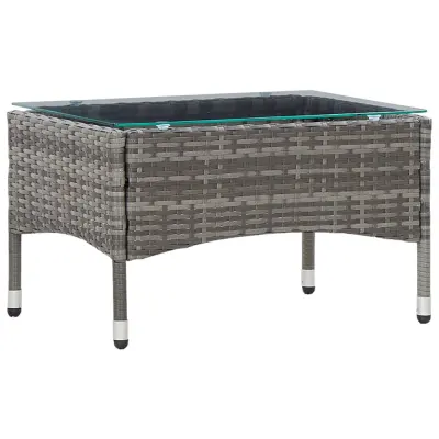 vidaXL Klubska mizica siva 60x40x36 cm poli ratan