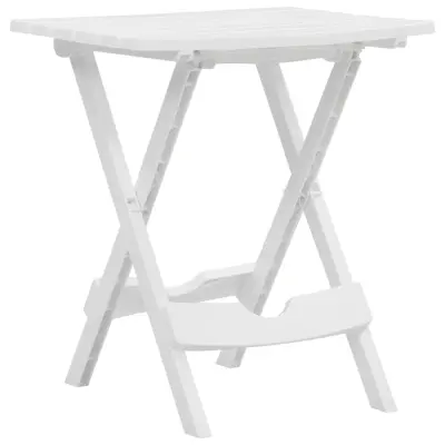 vidaXL Zložljiva vrtna miza 45,5x38,5x50 cm bela
