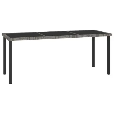 vidaXL Vrtna jedilna miza siva 180x70x73 cm poli ratan