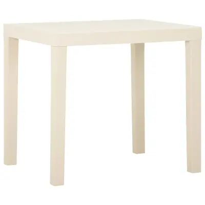 vidaXL Vrtna miza bela 79x65x72 cm plastika