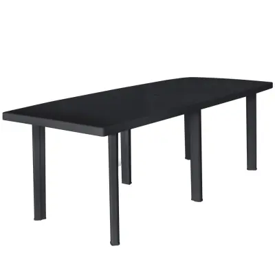 vidaXL Vrtna miza plastika 216x90x72 cm antracitna