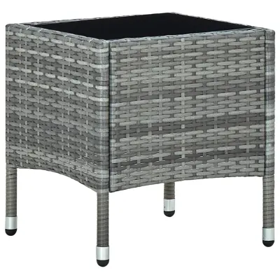 vidaXL Vrtna miza siva 40x40x45 cm poli ratan