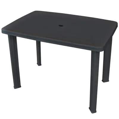 vidaXL Vrtna miza antracitna 101x68x72 cm plastika