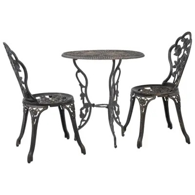 vidaXL Bistro garnitura 3-delna liti aluminij