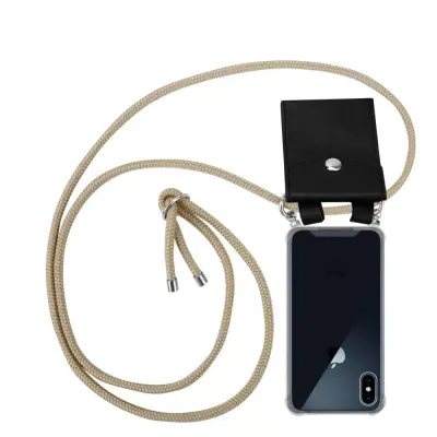 CADORABO CADORABO BEACIJA Združljiva z Apple v Shiny Brown - Silikonski zaščitni pokrov s srebrnimi obroči, kabelskim pasom in snemljivim primerom