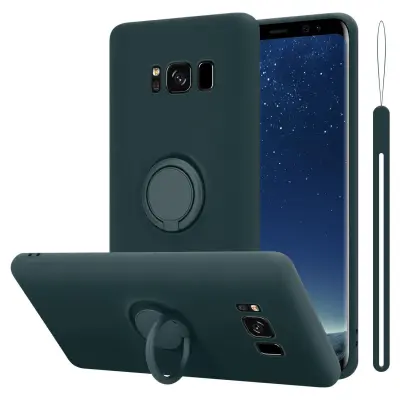 CADORABO Ohišje, združljiv s Samsungom v tekoči zeleni barvi - zaščitni pokrov iz fleksibilnega silikona TPU z obročem