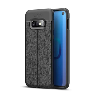 Cadorabo Case, združljiv s Samsungom v Deep Black - zaščitni pokrov iz silikona TPU z plemenito imitacijsko usnjeno uporabo